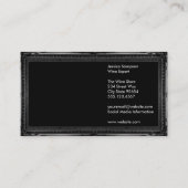 Wijn Glass Logo | Korkschroef | Klassiek Lijst Visitekaartje (Achterkant)