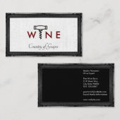 Wijn Glass Logo | Korkschroef | Klassiek Lijst Visitekaartje (Voorkant / Achterkant)