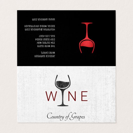 Wijn Glass Logo | WIJN Visitekaartje (Buitenkant ongevouwen)