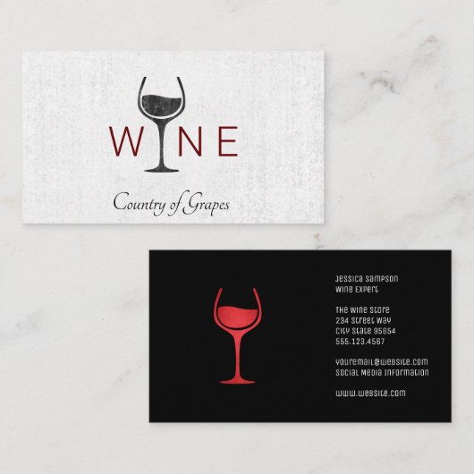 Wijn Glass Logo | WIJN Visitekaartje (Voorkant / Achterkant)