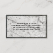 Wijn Glass Logo | Witte marmer | Leisteentrim Visitekaartje (Achterkant)