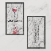 Wijn Glass Logo | Witte marmer | Leisteentrim Visitekaartje (Voorkant / Achterkant)