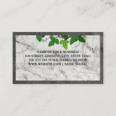 Wijn Glass Logo | Witte marmer | Wijnstokken Visitekaartje (Achterkant)