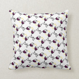 Wijn Glass Pillow White Kussen