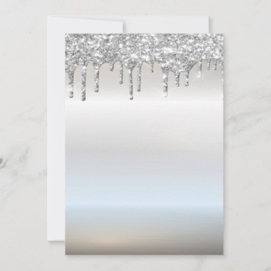 Wijn Glass Silver Glitter Bokeh Druppels Pensioen Kaart (Achterkant)