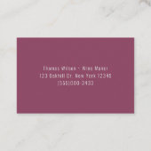 Wijn Glass Stain Vineyard Winery Visitekaartje (Achterkant)