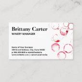 Wijn Glasvlekken | Kurk Achtergrond Visitekaartje (Voorkant)