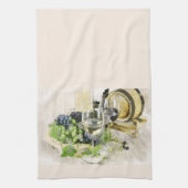 Wijn Glazen En Fruit Keukenhanddoek (Verticaal)