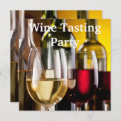 Wijn Glazen Flessen Wijnproeverij Feest Kaart (Voorkant / Achterkant)