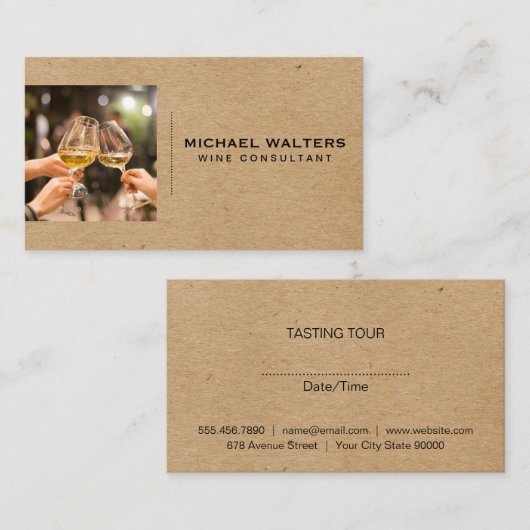 Wijn Glazen Hef Toasten Visitekaartje (Voorkant / Achterkant)