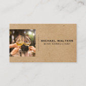 Wijn Glazen Hef Toasten Visitekaartje (Voorkant)