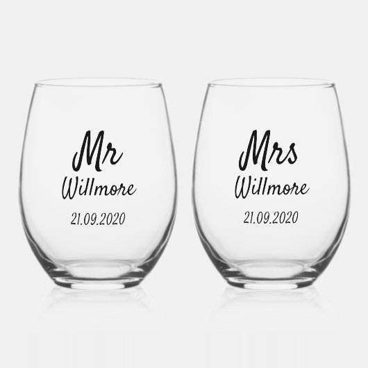 Wijn Glazen - Mr & Mrs Willmore Design (Voorkant)