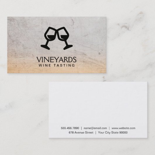 Wijn Glazen Toast Visitekaartje (Voorkant / Achterkant)