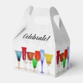 Wijn Glazen "Vier Feest!" Cadeaobox Bedankdoosjes (Achterkant)