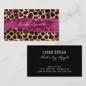 Wijn Gold Foil Leopard Bruske Visitekaartje (Voorkant / Achterkant)