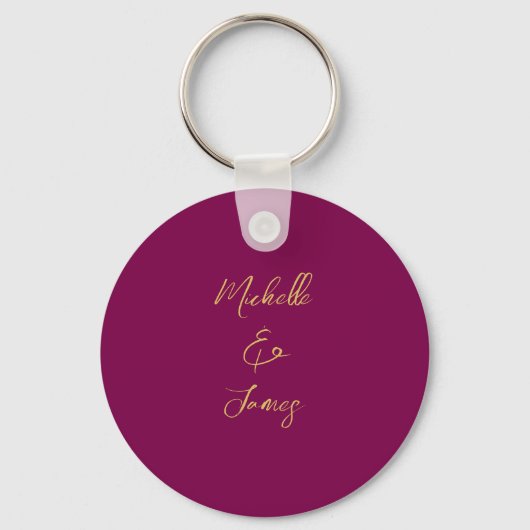 Wijn & Goud Kleuren Professioneel Trendy Modern Sleutelhanger (Voorkant)