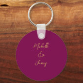 Wijn & Goud Kleuren Professioneel Trendy Modern Sleutelhanger (Voorkant)