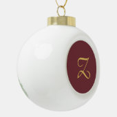 Wijn Goud Monogram Professioneel Trendy Modern Keramische Bal Ornament (Links)