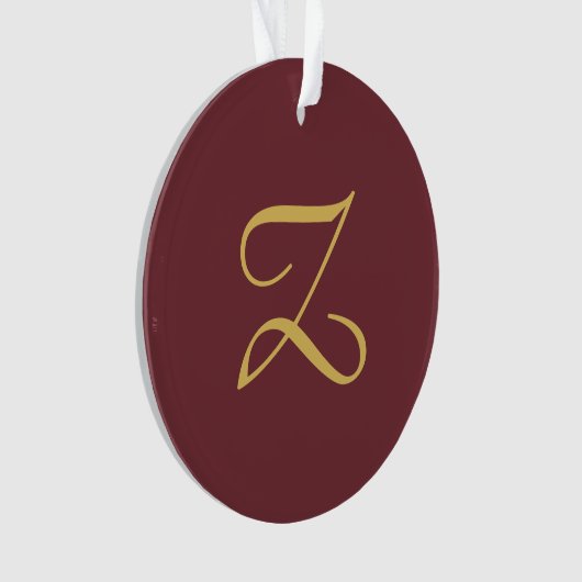 Wijn Goud Monogram Professioneel Trendy Modern Ornament (voorkant)