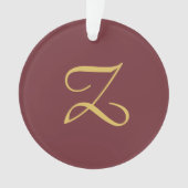 Wijn Goud Monogram Professioneel Trendy Modern Ornament (voorkant)