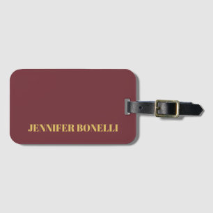 Wijn & Gouden Kleur Professioneel Trendy Modern Pl Bagagelabel