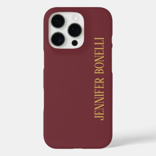 Wijn & Gouden Kleur Professioneel Trendy Modern Pl iPhone 16 Pro Hoesje