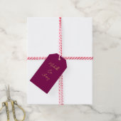 Wijn & Gouden Kleuren Professionele Trendy Modern Cadeaulabel (Met Touw)