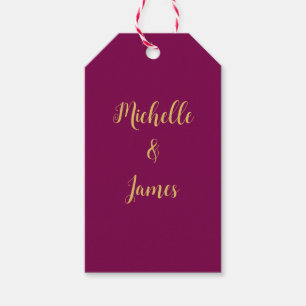 Wijn & Gouden Kleuren Professionele Trendy Modern Cadeaulabel
