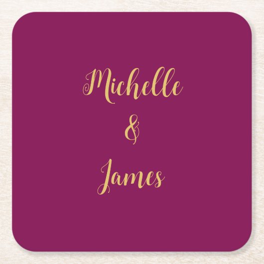 Wijn & Gouden Kleuren Professionele Trendy Modern Kartonnen Onderzetters (Voorkant)