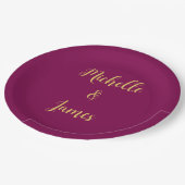 Wijn & Gouden Kleuren Professionele Trendy Modern Papieren Bordje (Gekanteld)