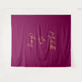 Wijn & Gouden Kleuren Professionele Trendy Modern Wandkleed (Voorkant (horizontaal))