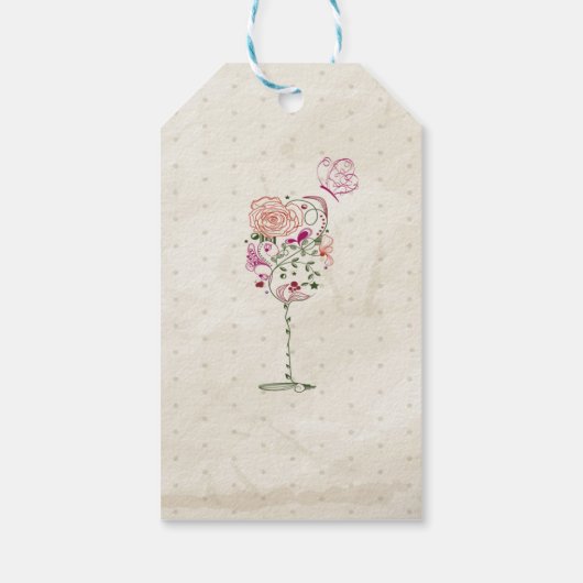 Wijn gunst tag cadeaulabel (Achterkant)