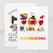 wijn halloween thanksgiving kerst gelukkig kaart (Voorkant / Achterkant)