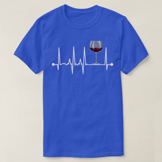 Wijn-hartslag Wijn-drinker-snottertje T-shirt (Design voorkant)