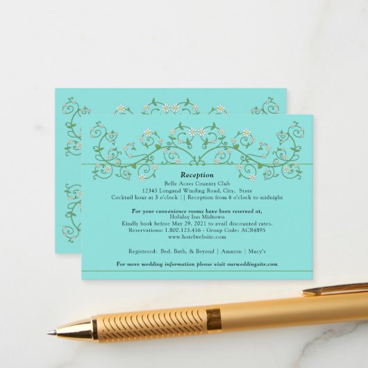 Wijn Heart Trellis op Blue Enclosure Kaart (Voorkant / Achterkant in situ)