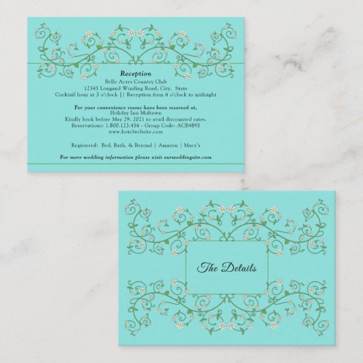 Wijn Heart Trellis op Blue Enclosure Kaart (Voorkant / Achterkant)