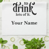 Wijn heeft niet veel vitaminen - grappige wijnoter theedoek (Gevouwen)