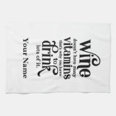 Wijn heeft niet veel vitaminen - grappige wijnoter theedoek (Horizontaal)