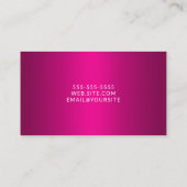 Wijn hete roze ombre elegante script visitekaartje (Achterkant)