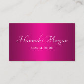 Wijn hete roze ombre elegante script visitekaartje (Voorkant)