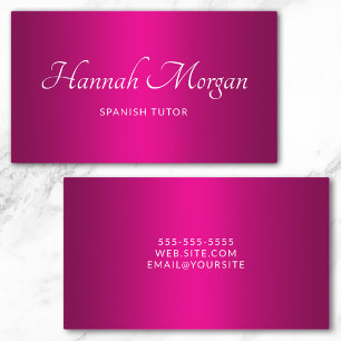 Wijn hete roze ombre elegante script visitekaartje