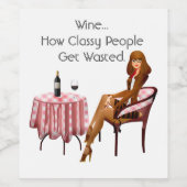 Wijn hoe stijlvolle mensen worden verspild grappig etiket (Enkel label)