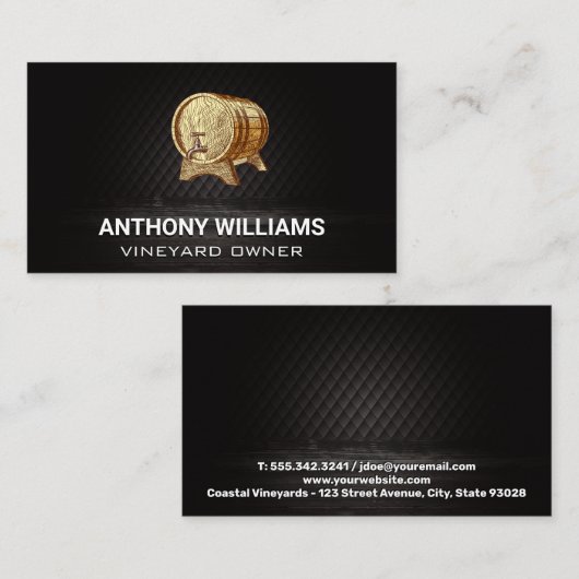 Wijn Houtsvat Visitekaartje (Voorkant / Achterkant)