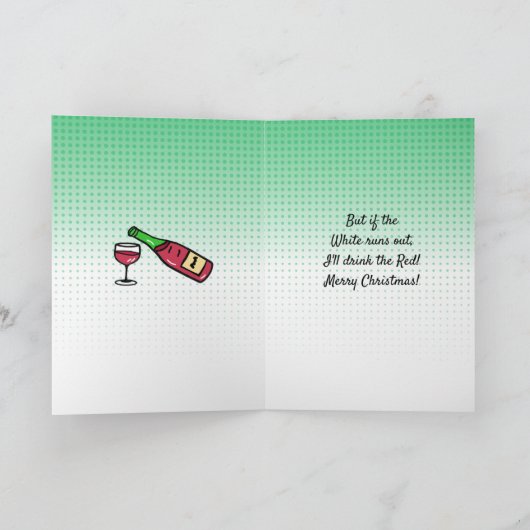 Wijn Humor Kerst Kaart (Binnen)