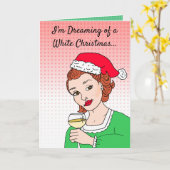 Wijn Humor Kerst Kaart (Gele Bloem)