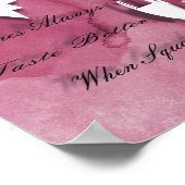 Wijn Humor Paars White Art Poster (Hoek)