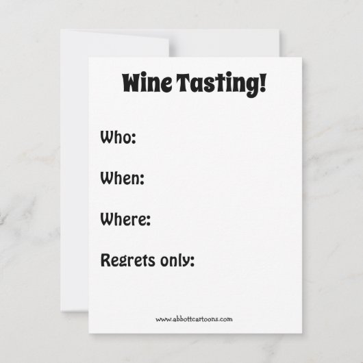 Wijn Humor "Spectickles" Feestuitnodiging Kaart (Achterkant)