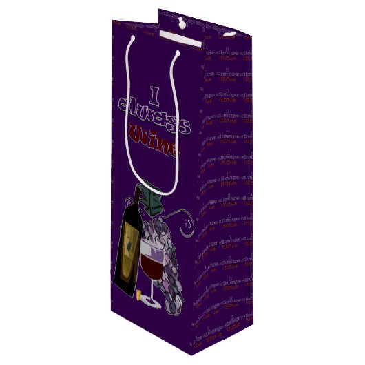 Wijn Humoristische Afbeeldingen Cadeautas (Voorkant Gekanteld)