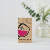 Wijn Illustratie Logo | Wijnvlek Visitekaartje (Staand voorkant)