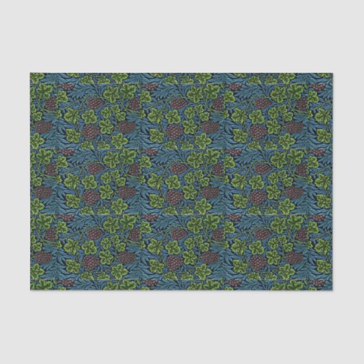 Wijn in blauw,  Morris-patroon Tissuepapier (Voorkant)